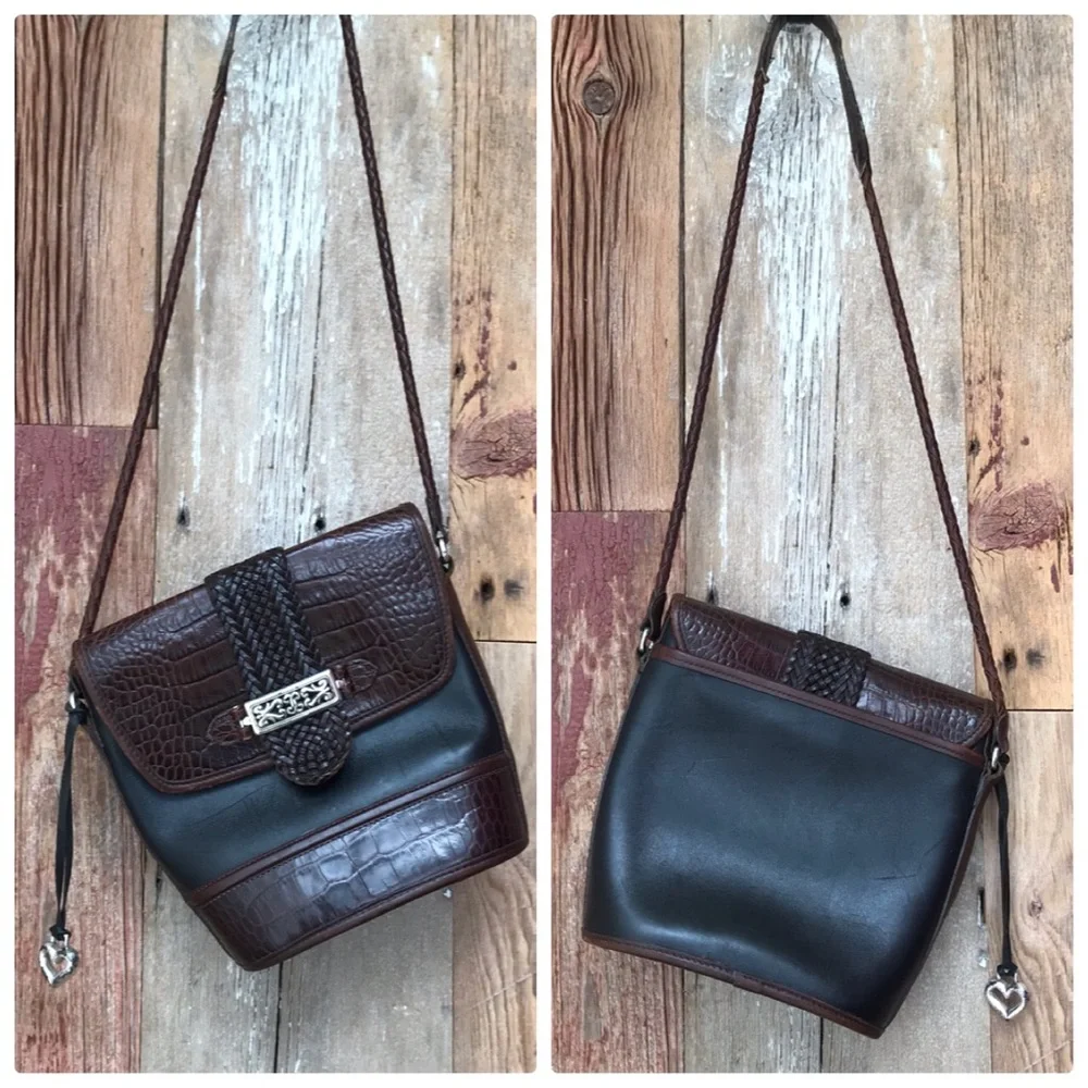 Brighton Two Tone Leather Crossbody